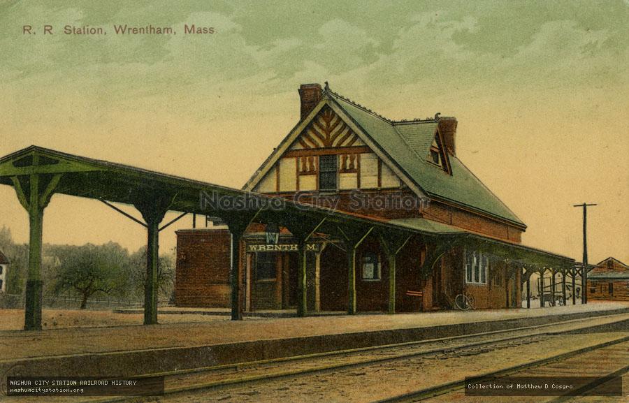 Postcard: Railroad Station, Wrentham, Massachusetts